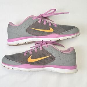 Women’s Nike Flex Trainer 3 Gray/Pink/Orange Running Shoes Size 8.5